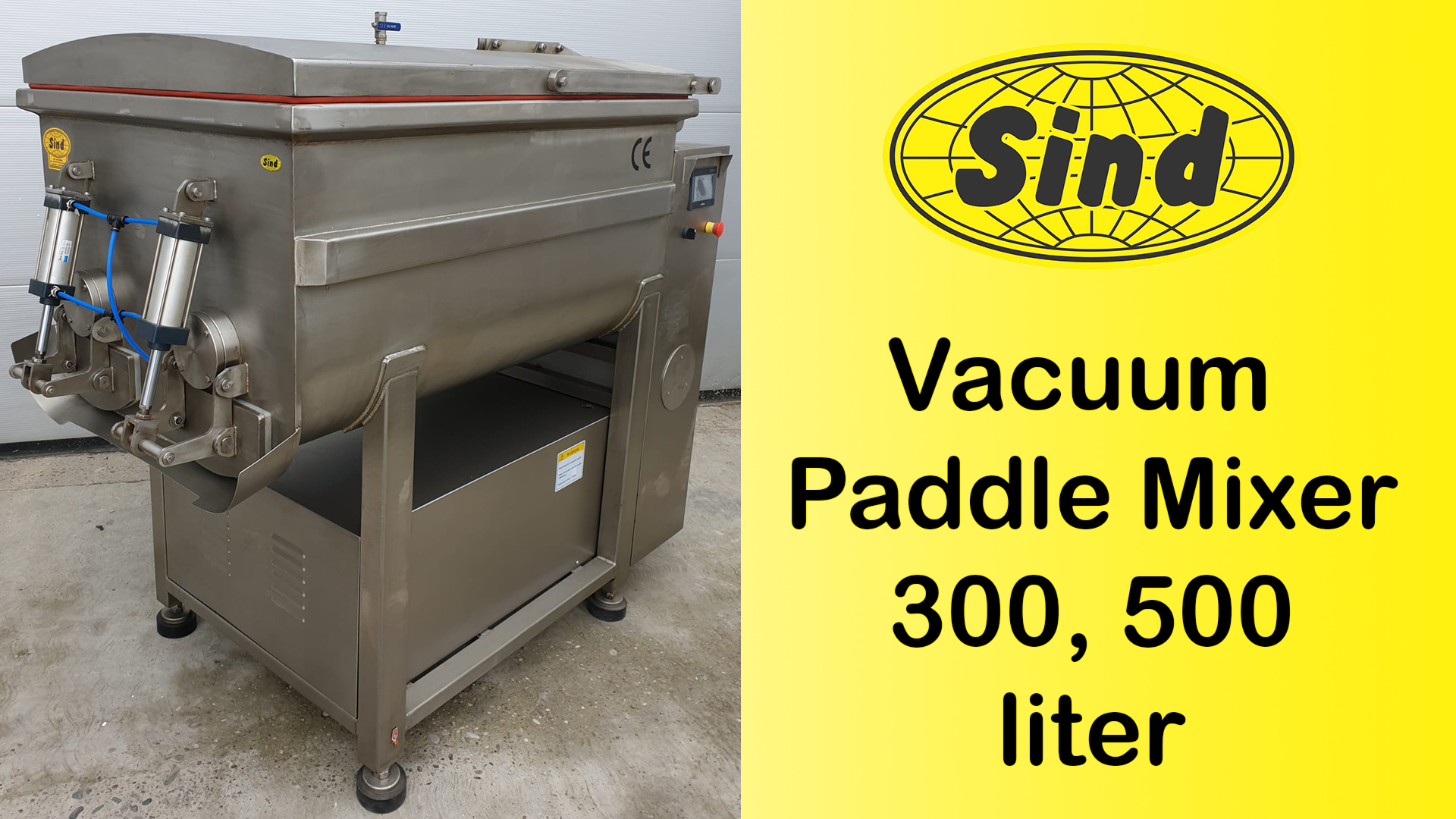Sind Vacuum Paddle Mixer S 300 l 2PV Meat machine SIND Mala